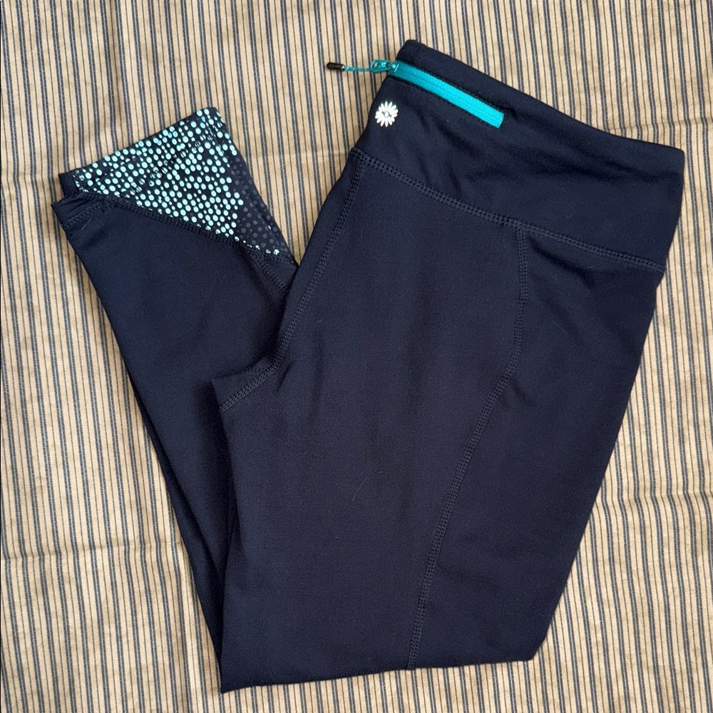 Y2K Tangerine Teal and Black Leggings